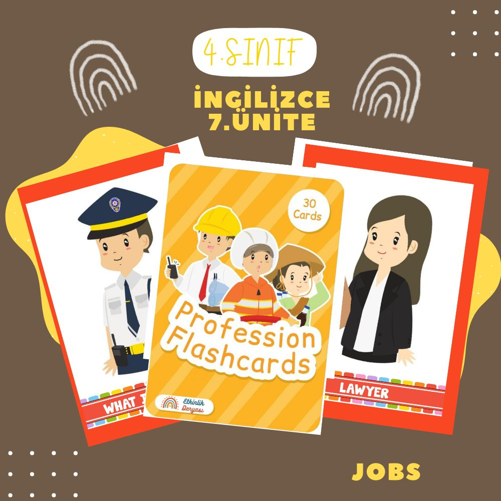 4Sınıf İngilizce 7Ünite Meslek Kartları(58 Sayfa) - paylasogretkazan.com